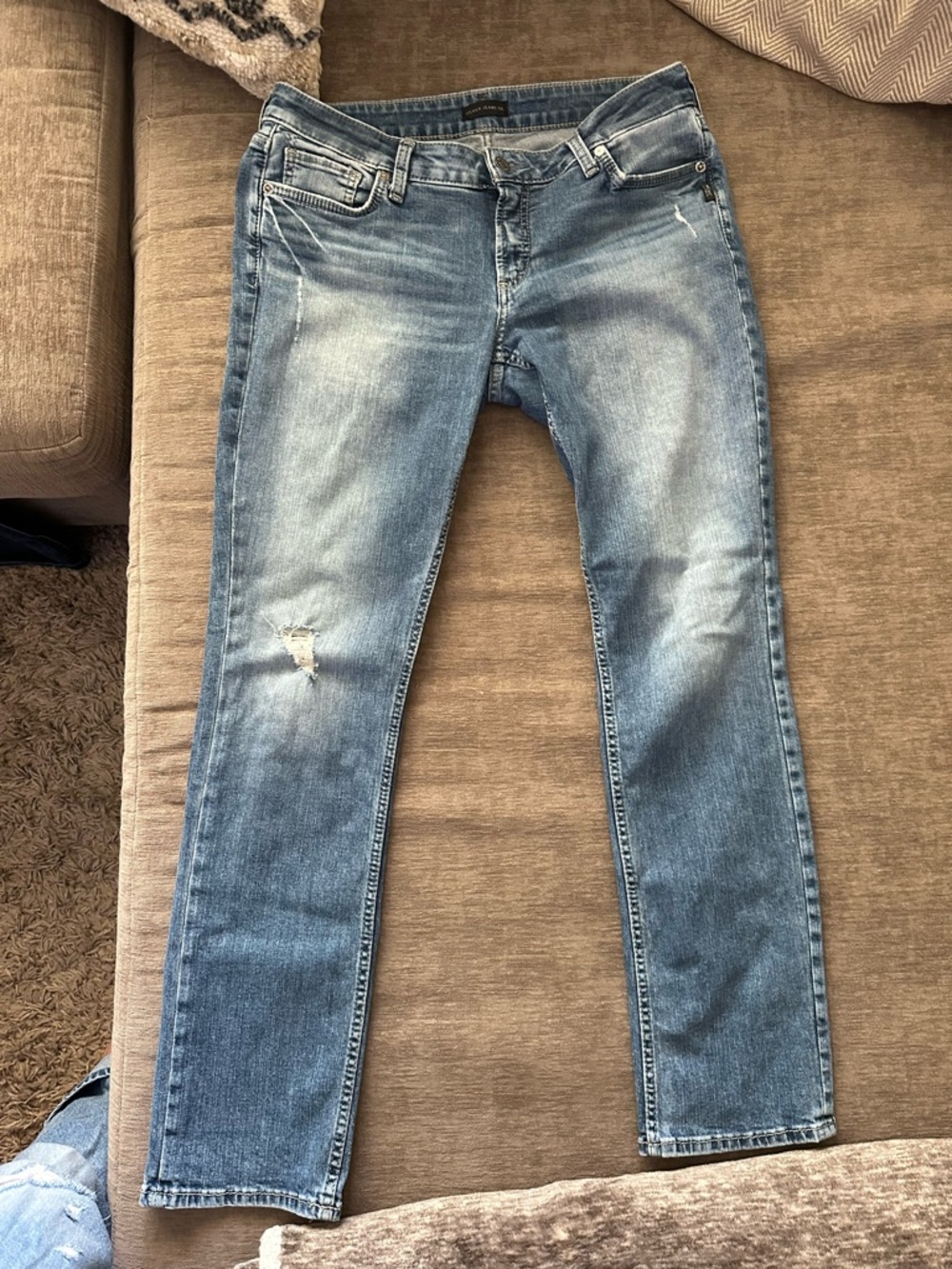 Silver Jeans Elyse Straight Light Blue Denim W31/L32